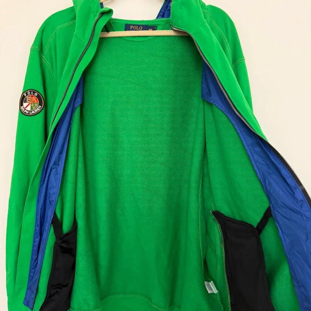 Polo Ralph Lauren Pony Full Zip Hooded Jacket Streetwear Preppy Green - XXL